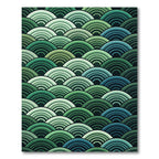 Green Blue Layered Scales Rug