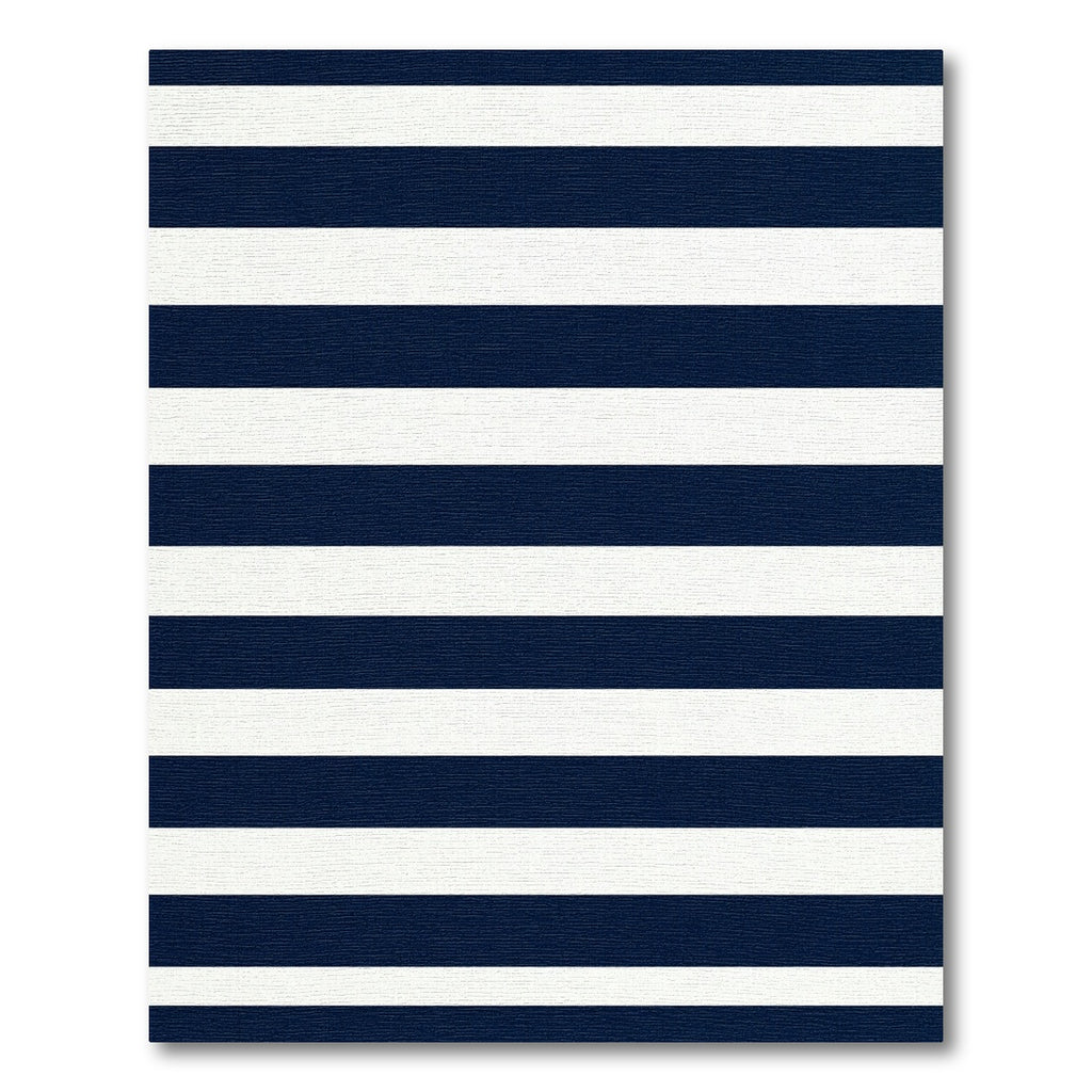 Deep Blue White Parallel Lines Rug
