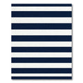 Deep Blue White Parallel Lines Rug