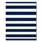 Deep Blue White Parallel Lines Rug