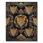 Art Deco Gold Leopard Portrait Frame Rug