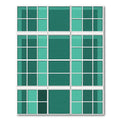 Emerald Teal Geometric Grid Block Rug