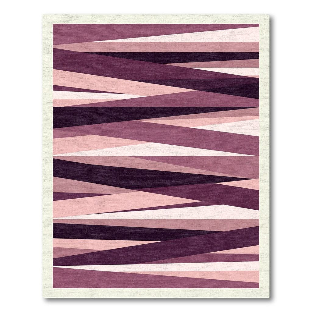 Plum Pink Geometric Overlapping Stripes Rug