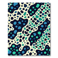 Abstract Teal Blue Fluid Polka Dot Rug