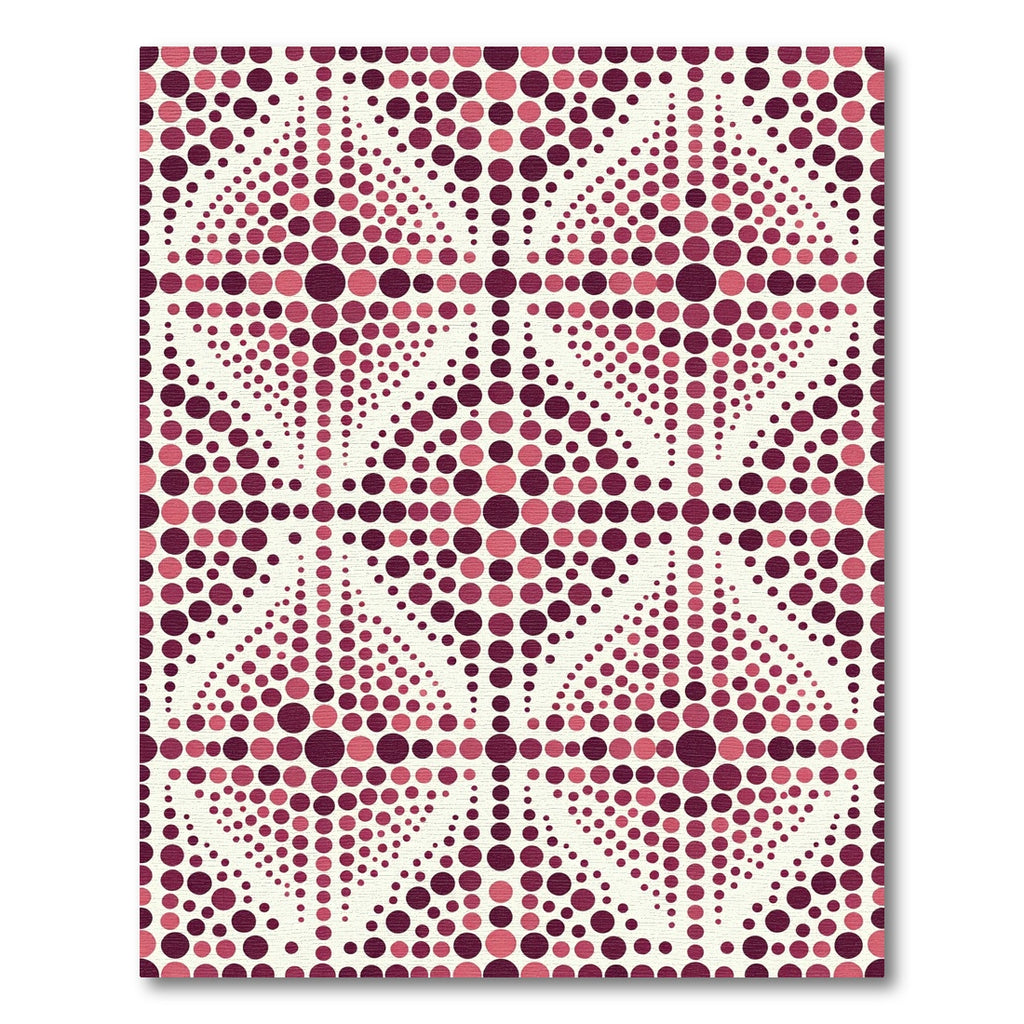 Crimson Dot Cascade Geometric Rug