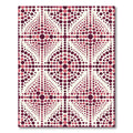 Crimson Dot Cascade Geometric Rug