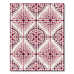 Crimson Dot Cascade Geometric Rug