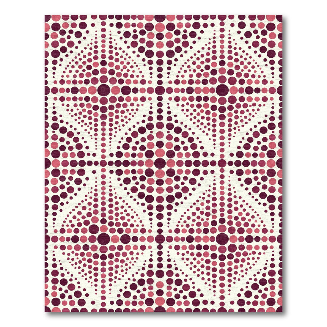 Crimson Dot Cascade Geometric Rug