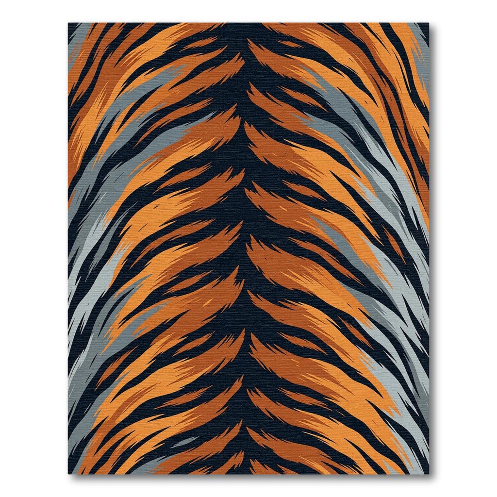 Bold Orange and Gray Tiger Stripe Rug
