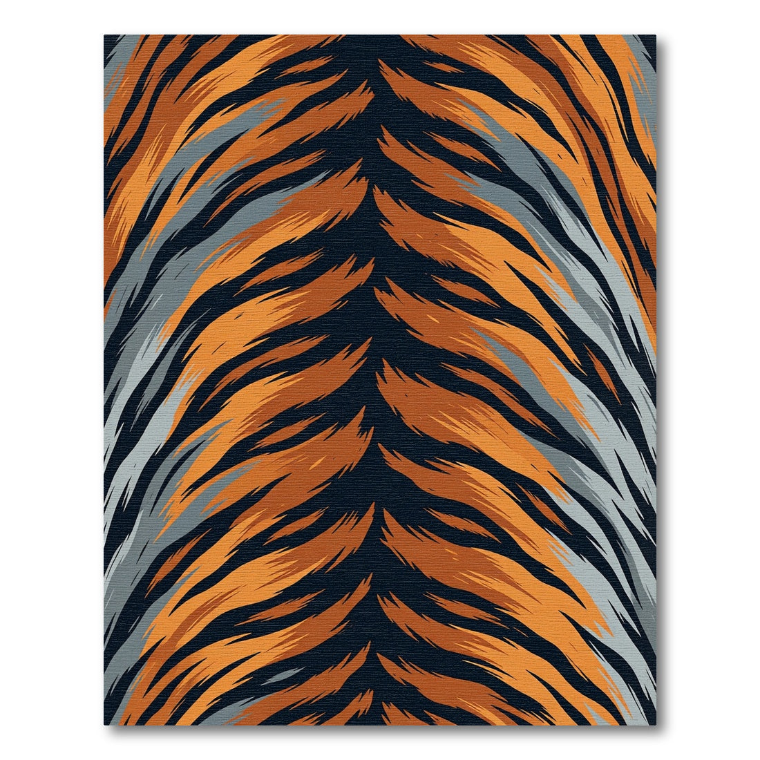 Bold Orange and Gray Tiger Stripe Rug