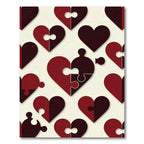 Deep Crimson Linked Heart Puzzle Rug