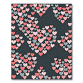 Playful Pink and Gray Heart Composition Rug