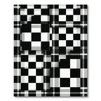 Modern Monochrome Checkered Geometric Block Grid Rug