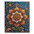 Vibrant Orange Floral Paisley Medallion Rug