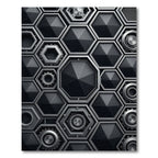Monochrome Industrial Metallic Hexagonal Structure Rug