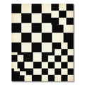 Minimalist Black and White Checkered Square Rug