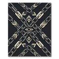 Geometric Monochrome Chain Link Metal Accent Rug