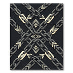 Geometric Monochrome Chain Link Metal Accent Rug