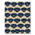 Cheerful Black Labrador Puppy Face Grid Rug