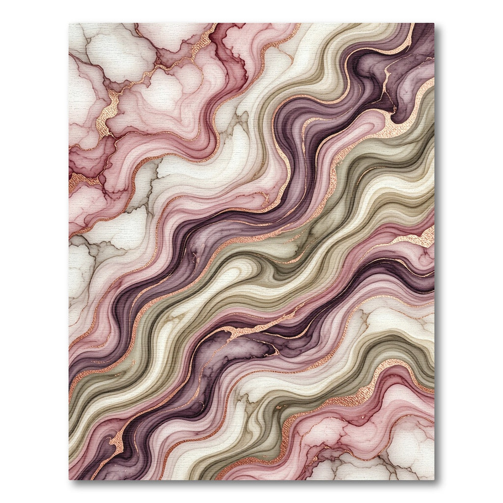 Rose Gold Veined Agate Swirl Rug