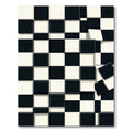 Monochrome Geometric Checkerboard 3D Illusion Rug