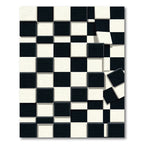 Monochrome Geometric Checkerboard 3D Illusion Rug