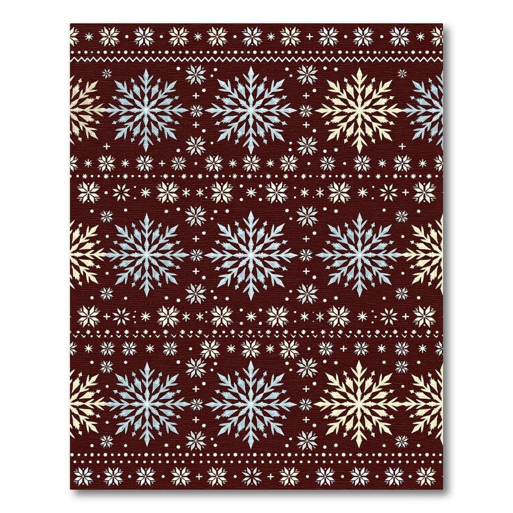 Crimson Blue Yellow Snowflake Sweater Pattern Rug
