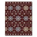 Crimson Blue Yellow Snowflake Sweater Pattern Rug