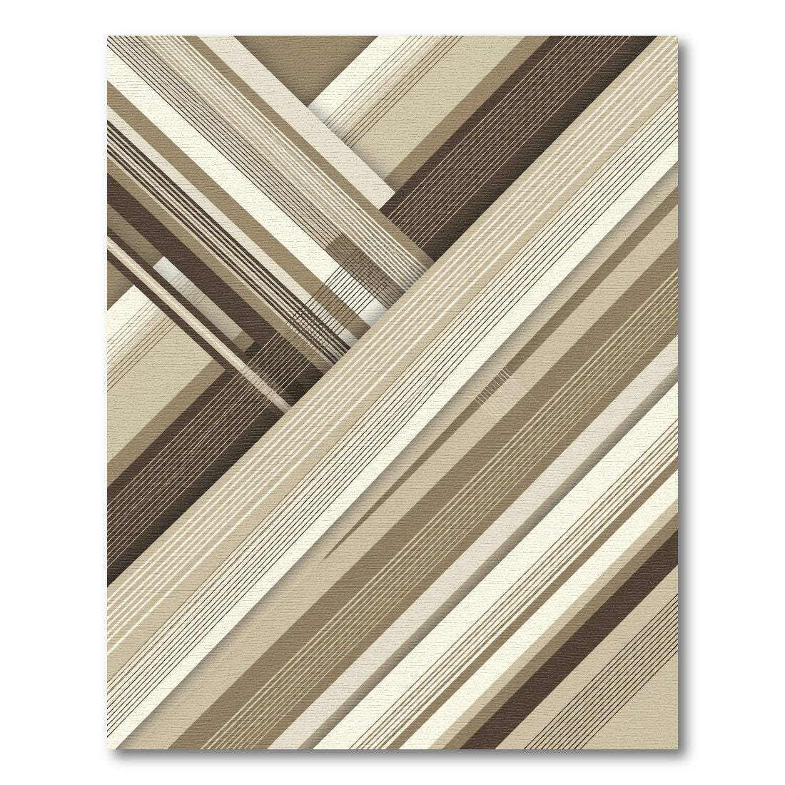 Modern Earth Toned Diagonal Stripe Rug