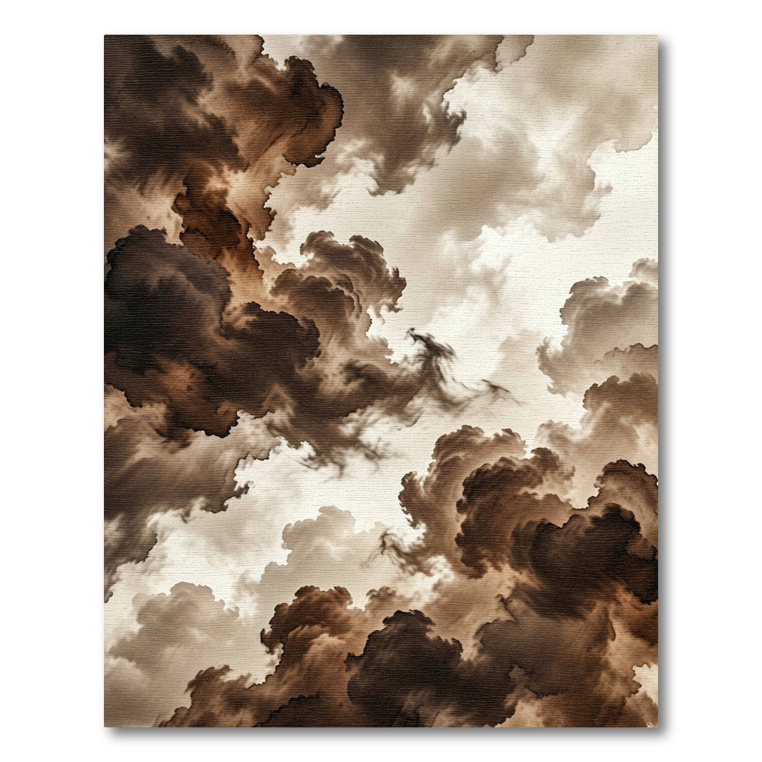 Sepia Ethereal Abstract Storm Cloud Rug