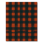 Rustic Orange Black Buffalo Check Rug