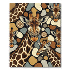 Earthy Giraffe Safari Pattern Rug