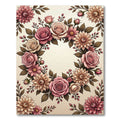 Elegant Dusty Pink Rose Dhalia Wreath Rug