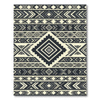 Monochromatic Tribal Chevron Diamond Rug