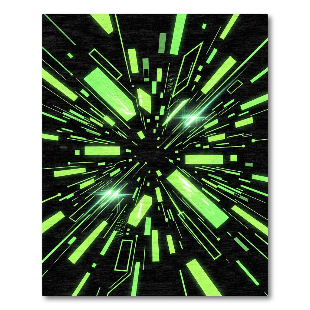 Neon Cybernetic Matrix Digital Stream Rug