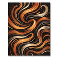 Earthy Amber Golden Swirl Wave Rug