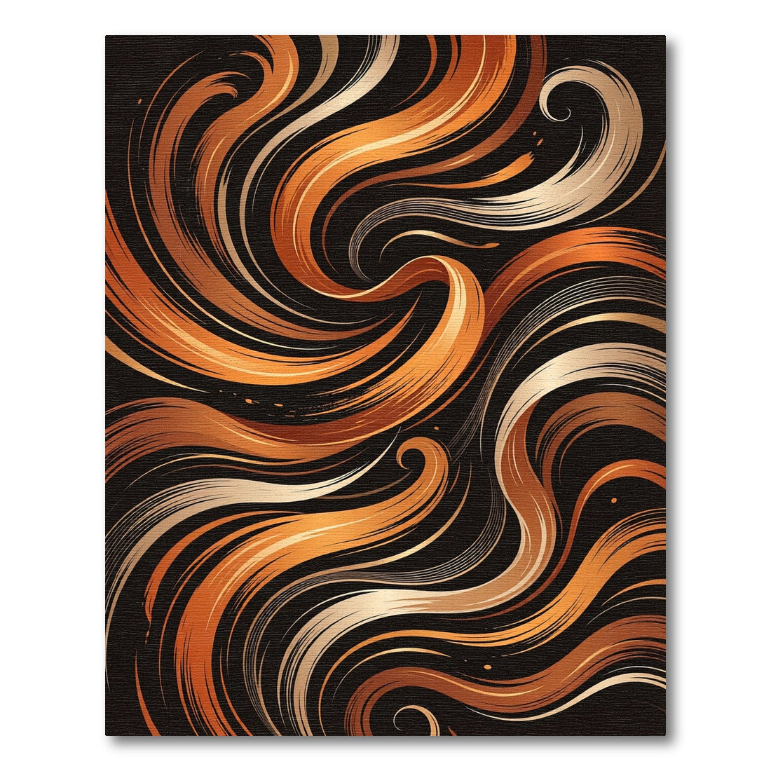 Earthy Amber Golden Swirl Wave Rug