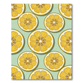 Fresh Lemon Slices on Mint Background Rug