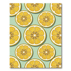 Fresh Lemon Slices on Mint Background Rug