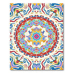 Vibrant Colorful Medallion MandalaRug Rug