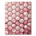 Coral Pink Hexagonal Watercolor Layers Rug
