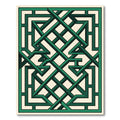 Emerald Interlocking Lattice Geometric Art Rug