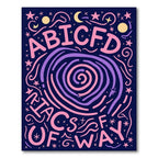 Cosmic Alphabet Swirl Pink Purple Rug