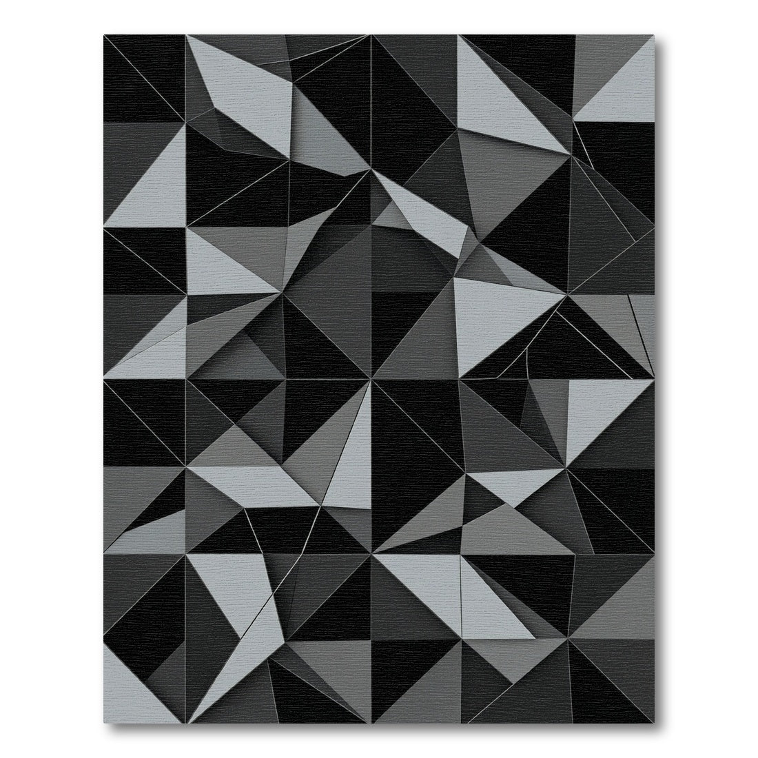 Monochromatic Geometric Abstract Angular Layers Rug