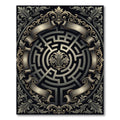 Antique Gold Maze Scrollwork Rug