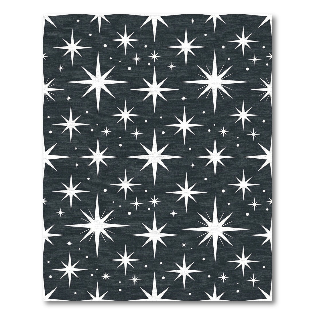 White Twinkling Stars Night Sky Rug