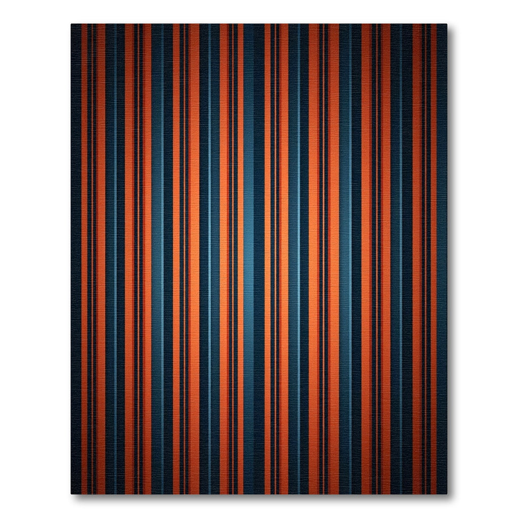 Bold Orange Blue Striped Gradient Rug