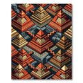 Geometric Terracotta Step Pyramid Mosaic Rug