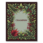 Art Nouveau Red Berry Foliage Border Rug