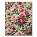 Elegant Blush Peony Rose Bouquet Rug
